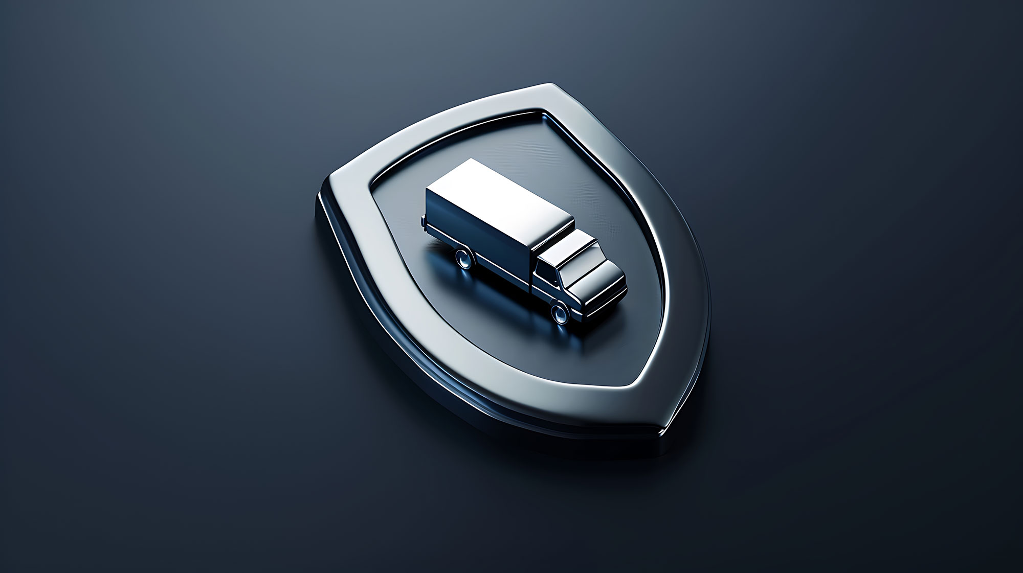 sleek image with fleet truck on top of shield