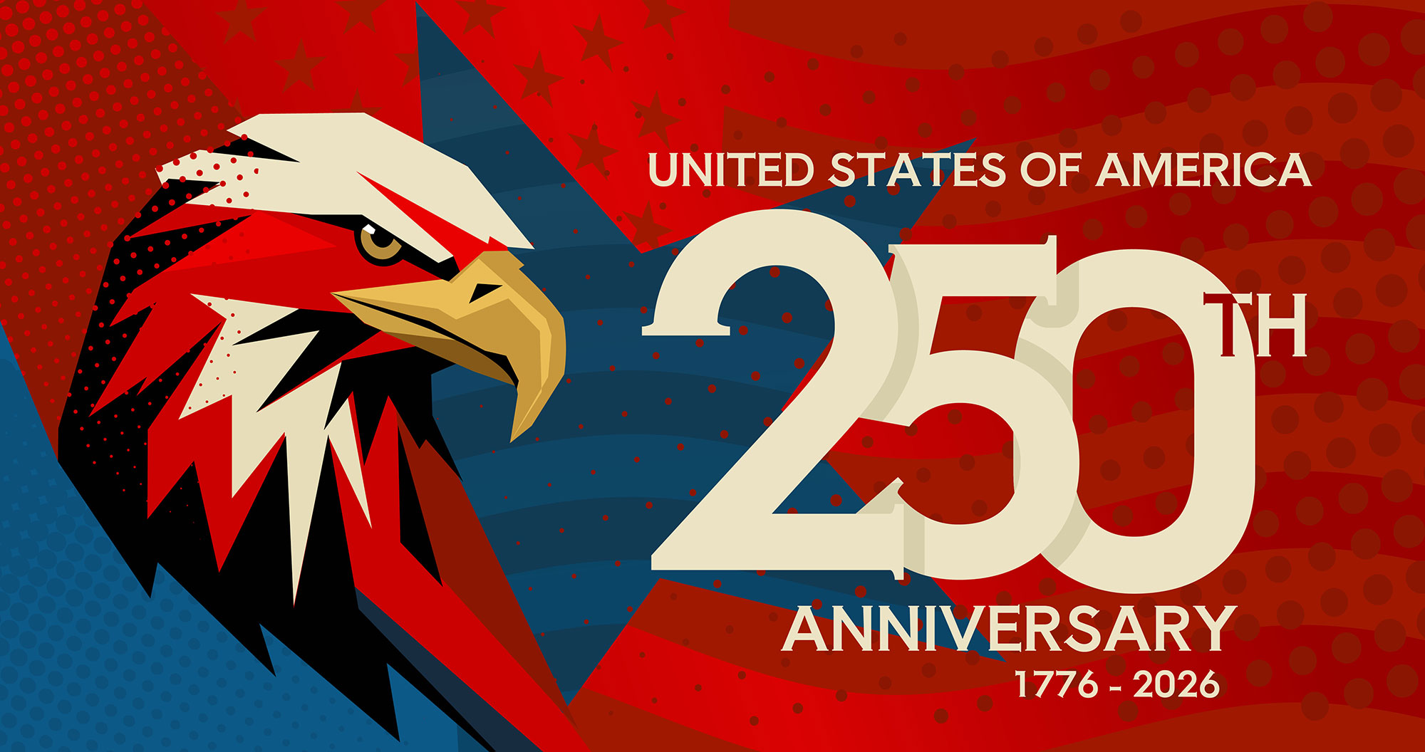 United States 250th anniversary with eagle